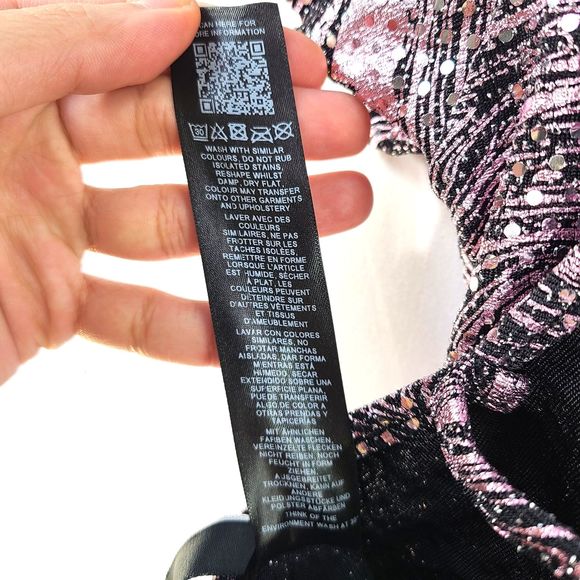 AsYou Sequin-Pink Plunge Zip Front Backless Romper W/ Zebra Pattern US 10 UK 12 - Picture 5 of 10